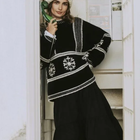 NWT Banana Republic Fair Isle Crew-neck Sweater 2025 HOLIDAY Collection Preview - Picture 4 of 9